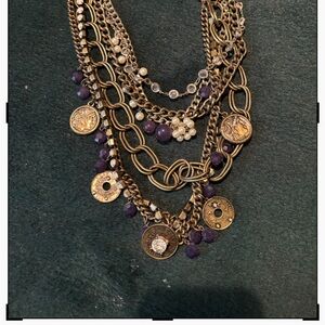Extraordinary, vintage coins multi chain heavy statement necklace Cleopatra Look